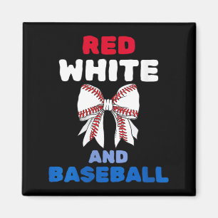 Dames rode witte en honkbal coquette strik magneet