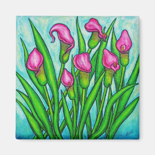 Dames roses - Calla Lily Aimant Floral (Devant)