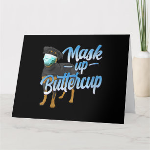 Dames Rottweiler Hond met Masker - Masker omhoog B Kaart