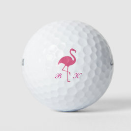 Dames Roze Flamingo Monogram Golfballen
