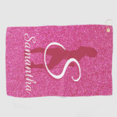 DAMES ROZE GLITTER GOLFHANDDOEK (Horizontaal)