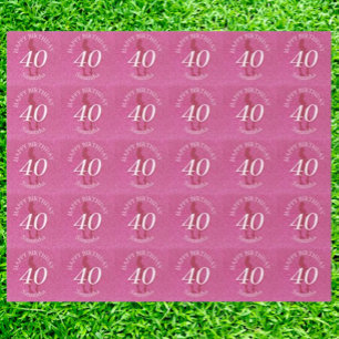 DAMES ROZE GLITTER GROOT VERJAARDAGSFEest Cadeaupapier