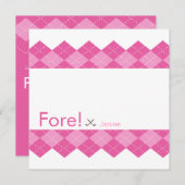 Dames roze Golf Party Shower Argyle Kaart (Voorkant / Achterkant)