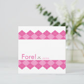 Dames roze Golf Party Shower Argyle Kaart (Staand voorkant)