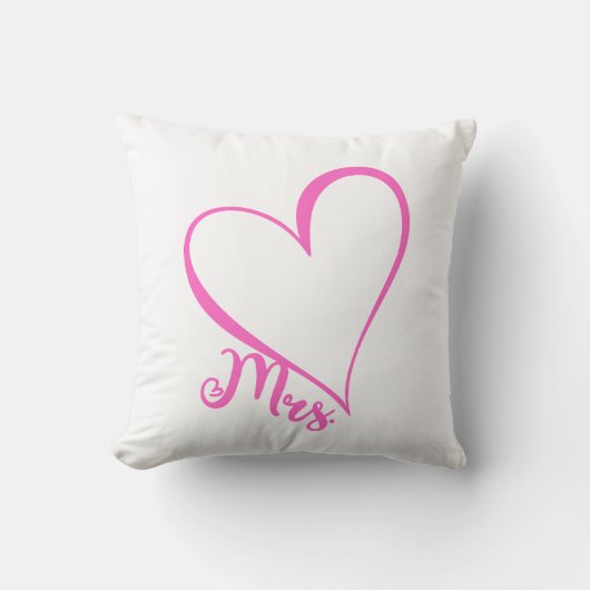 Dames roze hart throw kussen (Voorkant)