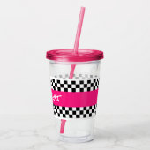 Dames Roze Racing Cup Acryl Drinkbeker (Achterkant)