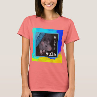 Dames, roze 'Rats Rule' t-shirt