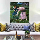 dames roze roze bloemen canvas afdruk