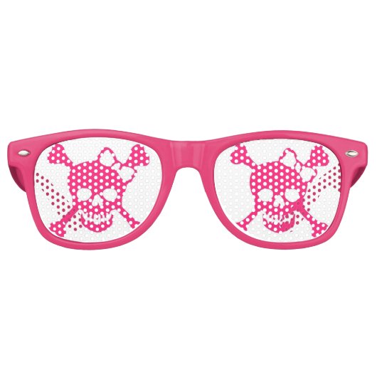 Dames Roze Schedel Party Shadez Retro Zonnebril (Voorkant)
