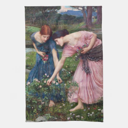 Dames Rozen, John William Waterhouse Theedoek (Verticaal)