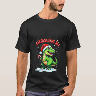 Dames Santasaurus Rex Grappige Dinosaurus kerstman T-shirt