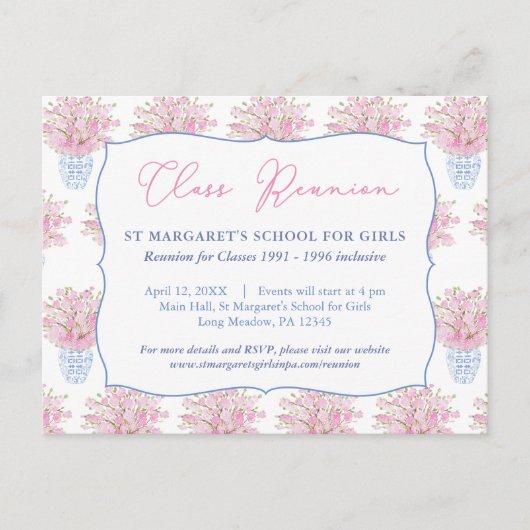 Dames School of College Class Reunion Uitnodiging (Voorkant)