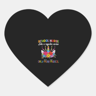 Dames Schoolverpleegster Eenhoorn Magisch Terug Na Hart Sticker