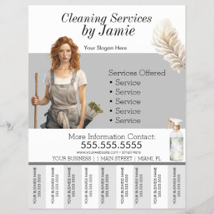 Dames Schoonmaakbedrijf Tear Off Flyer