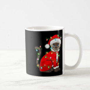 Dames Siamese Kat Kerstverlichting Kerstman Kostuu Koffiemok