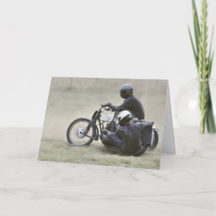 dames sidecar scrambling verjaardag kaart