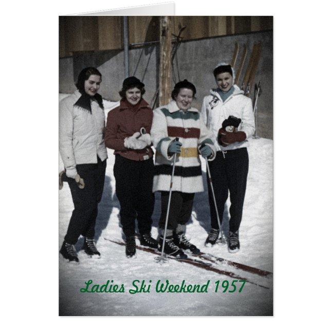 Dames Ski Weekend 1957 Fotokaart (Voorkant)