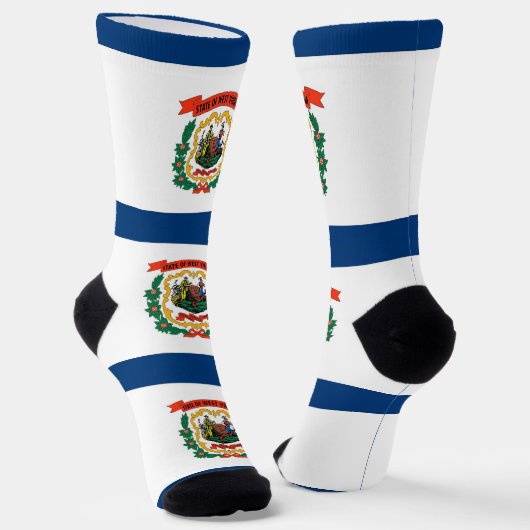 Dames sokken met vlag van West Virginia, Verenigde (Gebogen)