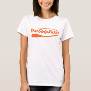 Dames StarShipSofa-tekst Oranje op geel T-shirt