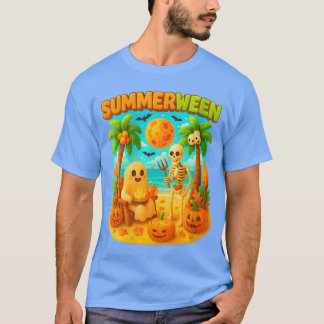 Dames Summerween Skelet Zomerfeest Halloween  T-shirt