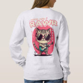 Dames Sweatshirt - Rock & Rawer Funny Kawaii Cat (Achterkant)