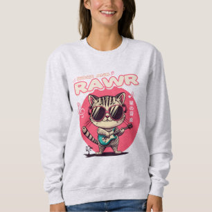 Dames Sweatshirt - Rock & Rawer Funny Kawaii Cat