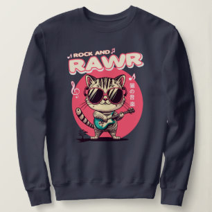 Dames Sweatshirt - Rock & Rawer Funny Kawaii Cat