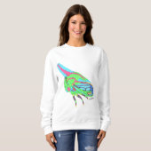 Dames sweatshirt (wit) - Oak Treehopper (Voorkant volledig)