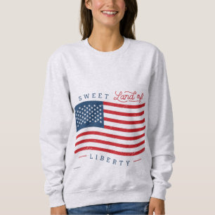 Dames Sweet Land of Liberty Patriottische Hoodie Trui