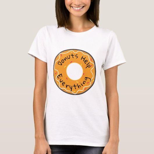 Dames T-shirt Donuts helpen alles (Voorkant)