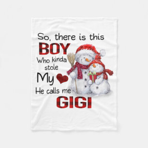 Dames T-shirt Jongen Stole My Heart Hij noemt me G Fleece Deken
