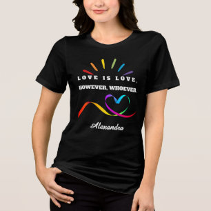 Dames T-shirt met eigen naam voor koppels - Rechte