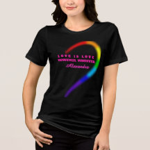 Dames T-shirt met eigen naam voor koppels - Rechte