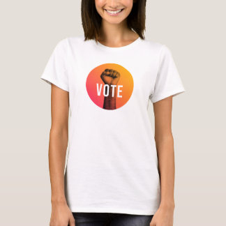Dames T-shirt met korte mouwen en Fist-power VOTE