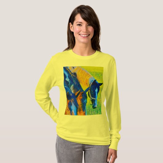 Dames T-shirt met lange mouwen (Voorkant volledig)