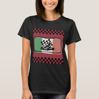 Dames T-Shirt met Vintage Racing Checkered Flag