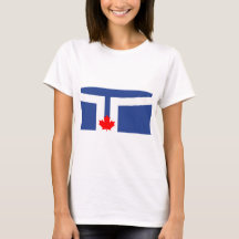 Dames T-shirt met vlag van Toronto, Canada
