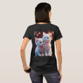 Dames T-shirt zwart kitten (Achterkant volledig)