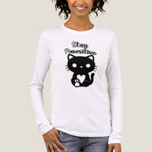 Dames T-Tshirt blijf positief kat Tri-Blend Shirt