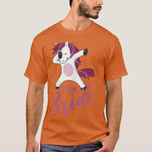 Dames Team Bruid JGA eenhoorn dabbing vrijgezellen T-shirt