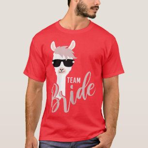 Dames Team Bruid lama alpaca vrijgezellenfeest T-shirt