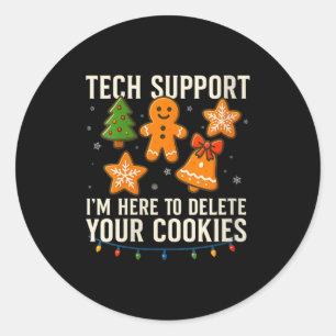 Dames Tech Steun Ik Ben Hier Om Uw Cookies Te Verw Ronde Sticker