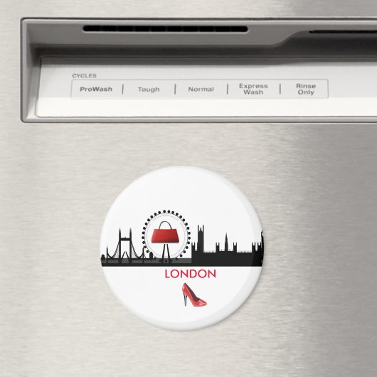 Dames Thème de mode Londres Skyline Magnet (In Situ (Lave-vaisselle))
