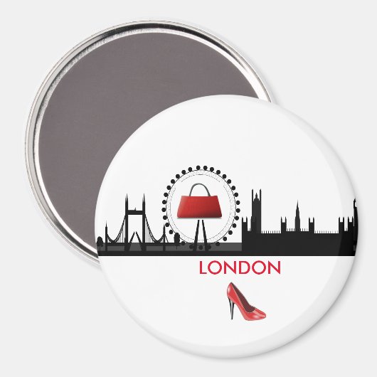 Dames Thème de mode Londres Skyline Magnet (Recto/Verso)