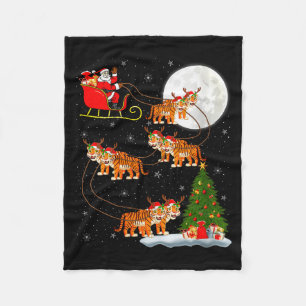 Dames Tijger Kerstman slee van vliegend grappig ma Fleece Deken