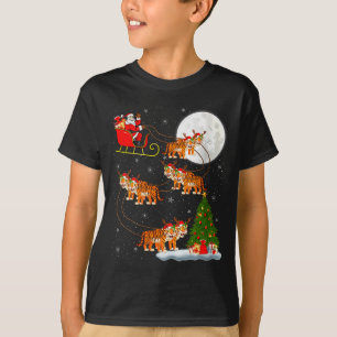 Dames Tijger Kerstman slee van vliegende grappige T-shirt