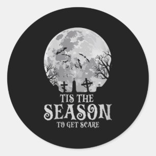 Dames Tis The Season Y Geheime Maan Griezelige Hal Ronde Sticker