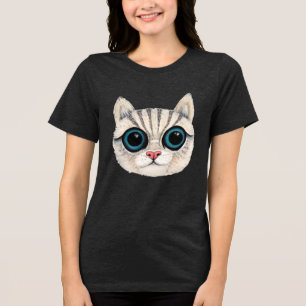 Dames Top Tee T-Shirt Kijkende Kat
