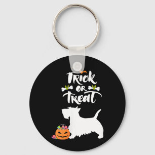 Dames Trick Or Treat Scottie Schotse Terriër Hond Sleutelhanger