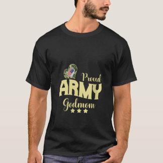 Dames trots leger GODMOEDER camouflage hondenpenni T-shirt